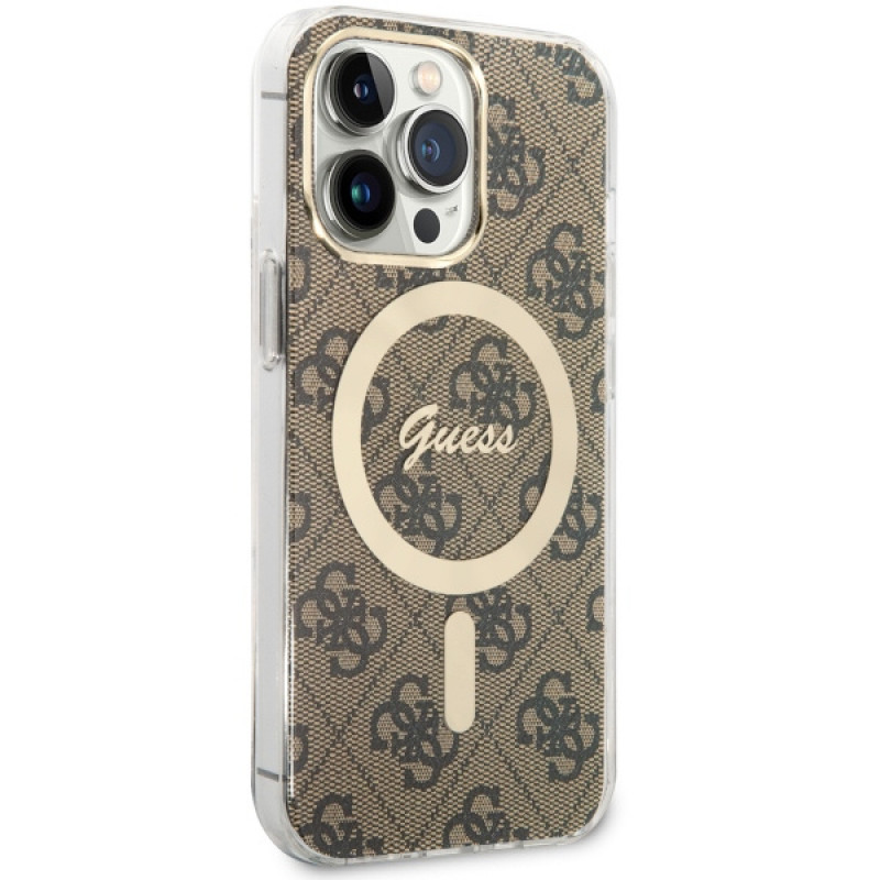 Guess GUHMP13LH4STW 4G MagSafe Hardcase für Apple iPhone 13 Pro, braun