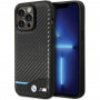 BMW BMHCP13X22NBCK Ledercarbon-Hardcase für Apple iPhone 13 Pro Max, schwarz