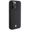 BMW BMHCP15X22RFGK Leder Diamond Pattern Hülle für Apple iPhone 15 Pro Max, schwarz
