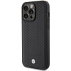 BMW BMHCP15L22RFGK Lederhülle mit Rautenmuster für Apple iPhone 15 Pro, schwarz