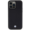 BMW BMHCP15L22RFGK Lederhülle mit Rautenmuster für Apple iPhone 15 Pro, schwarz