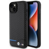 BMW BMHCP15M22NBCK Leder-Carbon-Hardcase für Apple iPhone 15 Plus / 14 Plus, schwarz