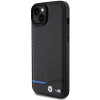 BMW BMHCP15M22NBCK Leder-Carbon-Hardcase für Apple iPhone 15 Plus / 14 Plus, schwarz