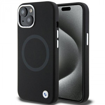 BMW BMHMP15SSILBK2 Signature Liquid Silicone MagSafe Hülle für Apple iPhone 15, schwarz