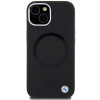 BMW BMHMP15SSILBK2 Signature Liquid Silicone MagSafe Hülle für Apple iPhone 15, schwarz