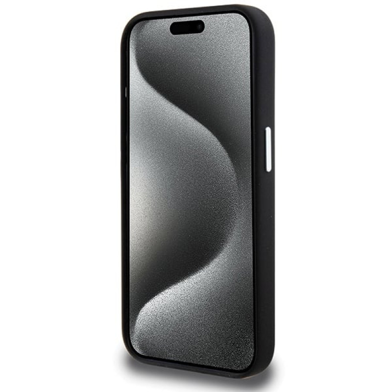 BMW BMHMP15XSILBK2 Signature Liquid Silicone MagSafe Hülle für Apple iPhone 15 Pro Max, schwarz