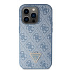Guess GUHCP15LP4TDSCPB Crossbody 4G Metal Logo Hardcase für Apple iPhone 15 Pro, blau
