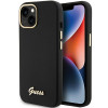 Guess GUHCP15SSMBSLK Silicone Script Metal Logo & Frame Hardcase für Apple iPhone 15 / 14 / 13, schwarz