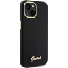Guess GUHCP15SSMBSLK Silicone Script Metal Logo & Frame Hardcase für Apple iPhone 15 / 14 / 13, schwarz