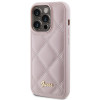 Guess GUHCP15LPSQSQSP Quilted Metal Logo Hardcase für Apple iPhone 15 Pro, pink