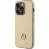 Guess GUHCP15LPS4DGPD PU 4G Strass Metal Logo Hülle für Apple iPhone 15 Pro, gold