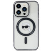 Karl Lagerfeld KLHMP15LHKHNOTK IML Karl's Head MagSafe Hardcase für Apple iPhone 15 Pro, Transparent