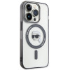 Karl Lagerfeld KLHMP15LHKHNOTK IML Karl's Head MagSafe Hardcase für Apple iPhone 15 Pro, Transparent