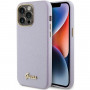 Guess GUHCP15XPGMCSL Glitter Glossy Script Hardcase für Apple iPhone 15 Pro Max, Lilac