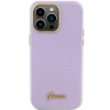 Guess GUHCP15XPGMCSL Glitter Glossy Script Hardcase für Apple iPhone 15 Pro Max, Lilac