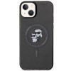 Karl Lagerfeld KLHMP15SHGKCNOK Karl&Choupette Glitter MagSafe Hardcase für Apple iPhone 15, Schwarz