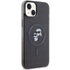 Karl Lagerfeld KLHMP15SHGKCNOK Karl&Choupette Glitter MagSafe Hardcase für Apple iPhone 15, Schwarz