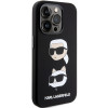 Karl Lagerfeld KLHCP15XSDHKCNK Liquid Silicone Karl and Choupette Heads Hülle für Apple iPhone 15 Pro Max, Schwarz