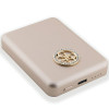 Guess GUPBM3AL4DMD Powerbank 3000 mAh, 5 W, MagSafe 4G Strassed Metal Logo, Gold