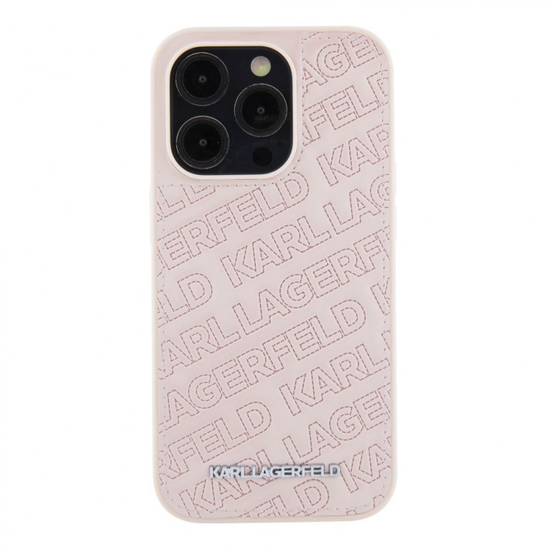 Karl Lagerfeld KLHCP15XPQKPMP Quilted K Pattern Hardcase für Apple iPhone 15 Pro Max, Pink
