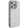 Guess GUHCP15LPSFDGSS Sequin Script Metal Hardcase für Apple iPhone 15 Pro, Silber