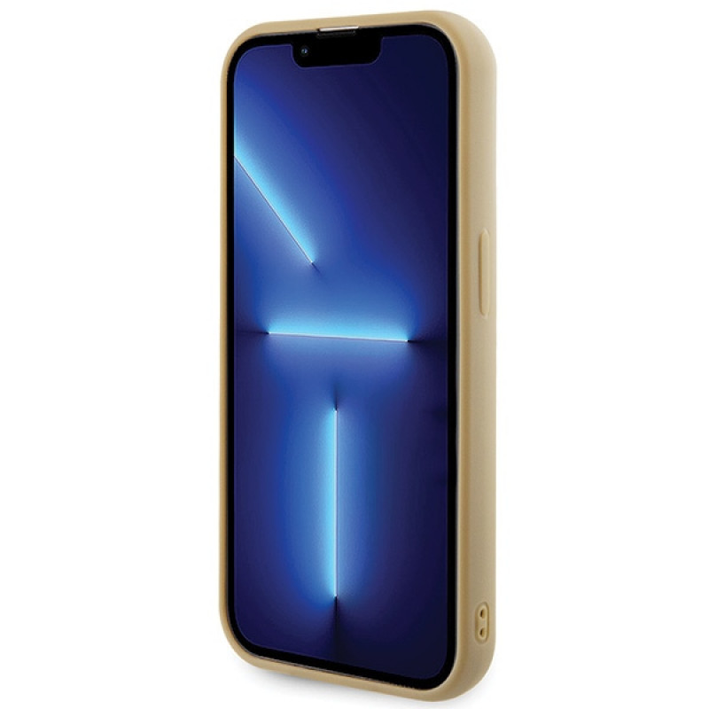 Guess GUHCP15LPMSDGSD Disco Metal Script Hardcase für Apple iPhone 15 Pro, Gold