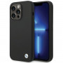BMW BMHCP15LSILBK Apple iPhone 15 Pro Silikon-Hülle mit Metall-Logo, schwarz
