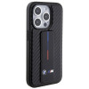 BMW BMHCP15LGSPCCK Apple iPhone 15 Pro Hardcase Grip Stand Smooth & Carbon, schwarz