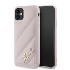 Karl Lagerfeld KLHCN61PQDSMGP Apple iPhone 11 / XR Hardcase Hülle Diagonal Quilted Script, rosa