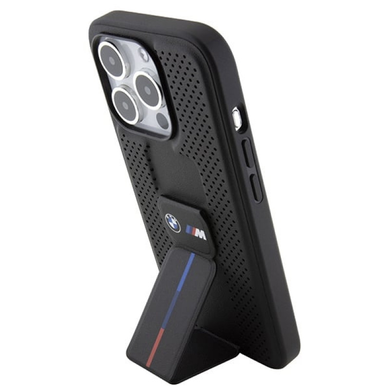 BMW BMHCP15LGSPPRK Apple iPhone 15 Pro Hardcase Grip Stand Smooth & Perforated, schwarz