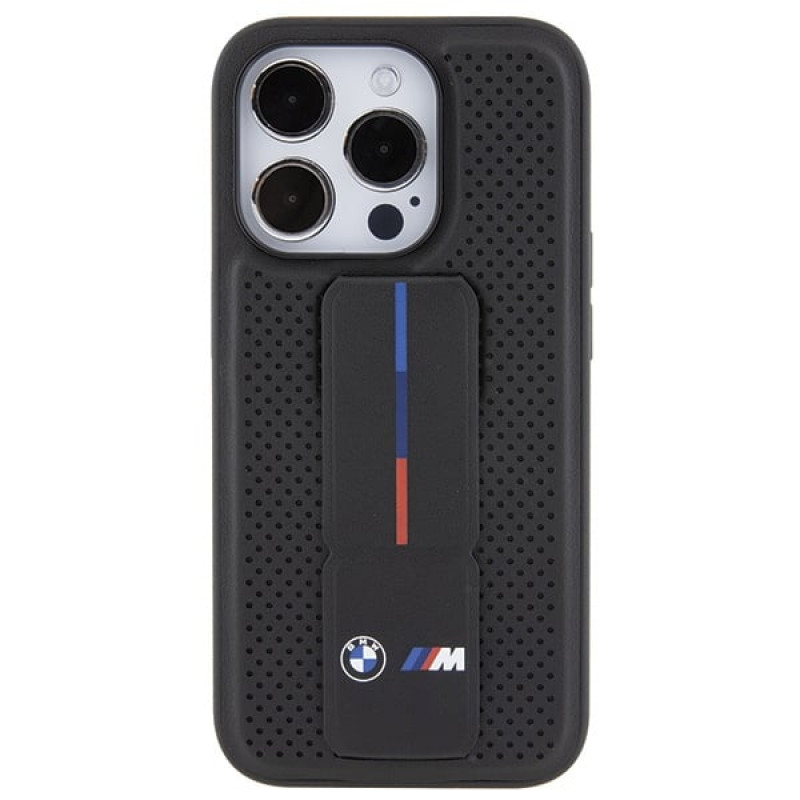 BMW BMHCP15LGSPPRK Apple iPhone 15 Pro Hardcase Grip Stand Smooth & Perforated, schwarz