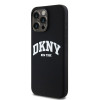 DKNY Apple iPhone 15 Pro Max Hardcase Liquid Silicone White Printed Logo MagSafe, schwarz