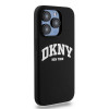 DKNY Apple iPhone 14 Pro Hardcase Liquid Silicone White Printed Logo MagSafe, schwarz