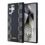 DKNY Lederhülle mit kariertem Mono-Muster und MagSafe für Samsung Galaxy S24 Ultra, schwarz