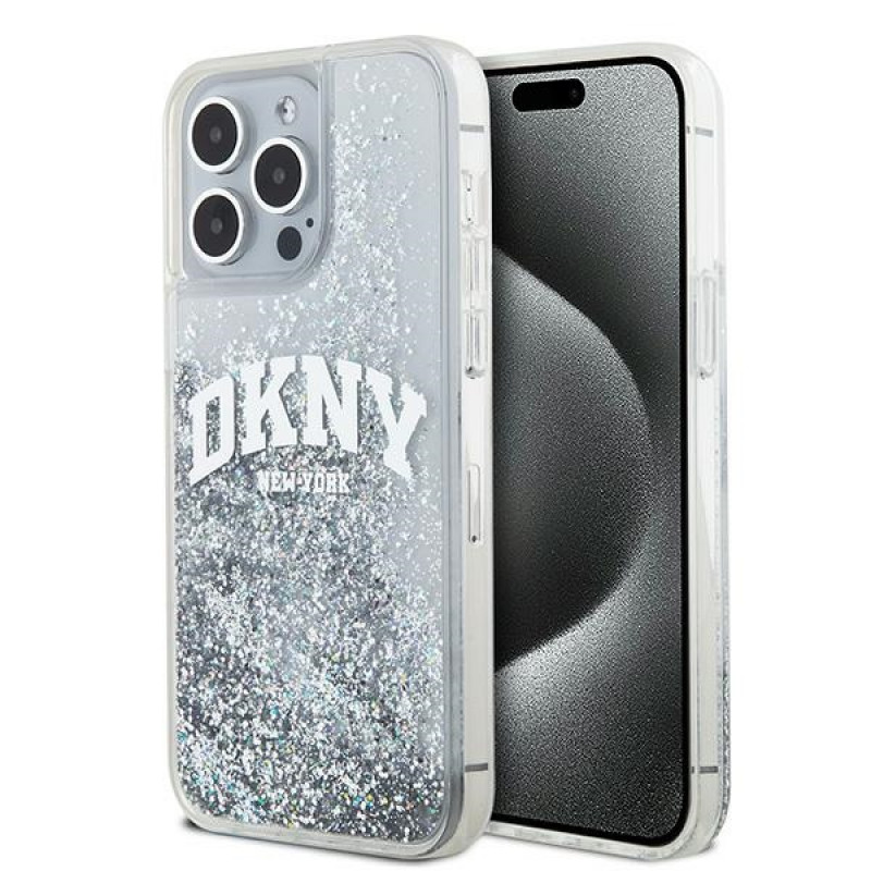 DKNY Apple iPhone 15 Pro Max Hardcase Hülle Liquid Glitter Big Logo