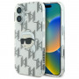 Karl Lagerfeld Apple iPhone 16 Hardcase Hülle IML Karl Head Electroplated, transparent