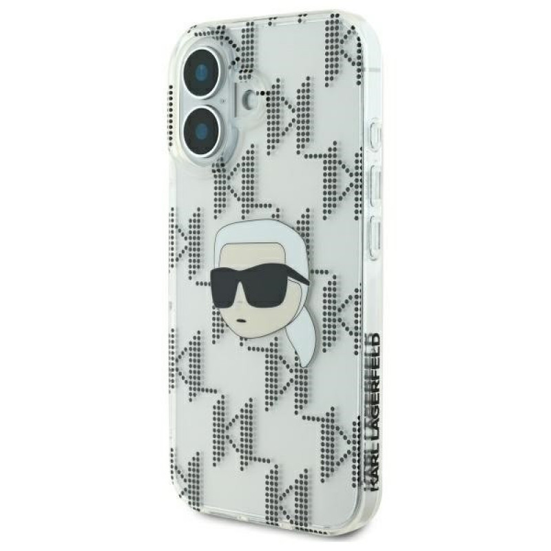 Karl Lagerfeld Apple iPhone 16 Hardcase Hülle IML Karl Head Electroplated, transparent