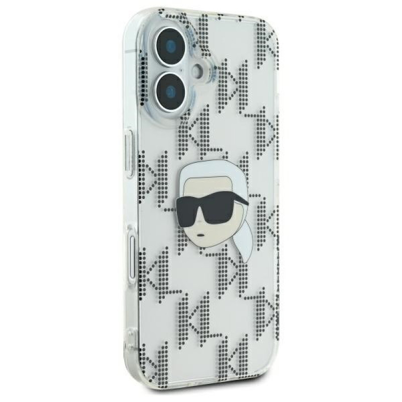 Karl Lagerfeld Apple iPhone 16 Hardcase Hülle IML Karl Head Electroplated, transparent