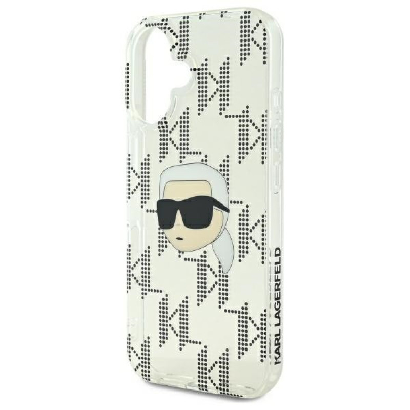 Karl Lagerfeld Apple iPhone 16 Hardcase Hülle IML Karl Head Electroplated, transparent