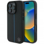 Mercedes MEHMP16L23RURBK Apple iPhone 16 Pro Hardcase MB Blue Line Leather MagSafe, schwarz