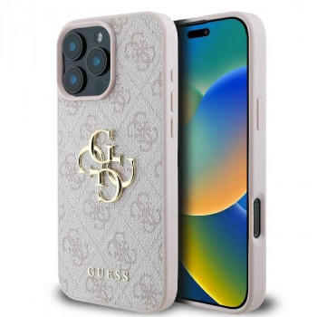 Guess GUHCP16X4GMGPI 4G Big Metal Logo Hard Case für Apple iPhone 16 Pro Max 6,9", pink