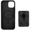 Guess 4G Stripes MagSafe Wallet Case für Apple iPhone 15, schwarz