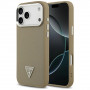 Guess Grained Triangle Logo MagSafe Hard Case für Apple iPhone 17 Pro Max, braun