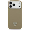 Guess Grained Triangle Logo MagSafe Hard Case für Apple iPhone 17 Pro Max, braun