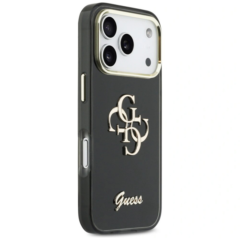 Guess GUE5344 IML 4G Script Metal Hard Case für Apple iPhone 17 Pro Max, schwarz