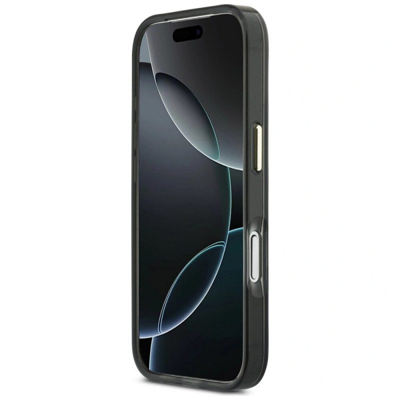 Guess GUE5344 IML 4G Script Metal Hard Case für Apple iPhone 17 Pro Max, schwarz