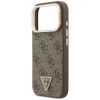 Guess 4G PU Triangle Logo & Stand Camera MagSafe Hülle für Apple iPhone 18 Pro Max / 17 Pro Max, braun