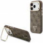 Guess 4G PU Triangle Logo & Stand Camera MagSafe Hülle für Apple iPhone 18 Pro / 17 Pro, braun