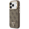 Guess 4G PU Triangle Logo & Stand Camera MagSafe Hülle für Apple iPhone 18 Pro / 17 Pro, braun