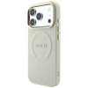 Guess Saffiano Peony & Ring MagSafe Hülle für Apple iPhone 18 Pro / 17 Pro, beige
